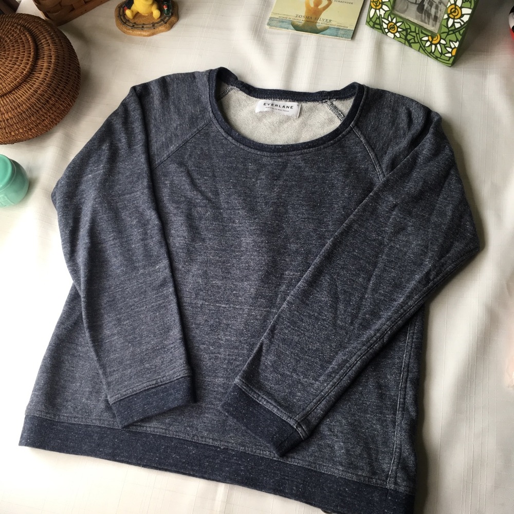 Everlane heathered Navy Blue sweatshirt NWOT